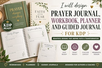 design prayer journal workbook planner and guided journal for KDP