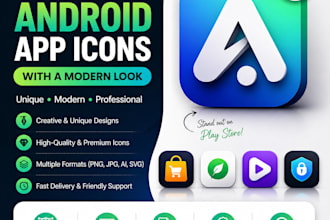 design high quality android app icons with a modern look