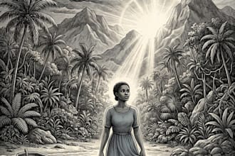 create professional book illustrations in vintage engraving or digital styles