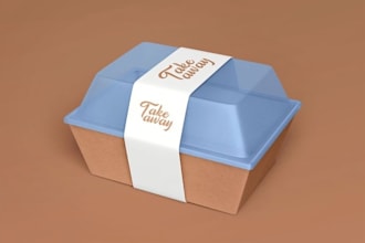 design food packaging box label and pouch for restaurant using illustrator
