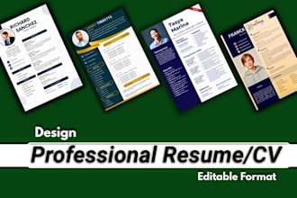 design  professional resume CV with an editable format