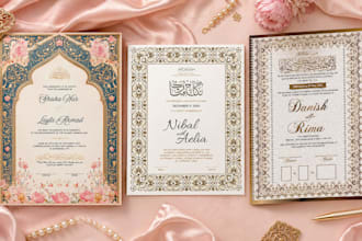 design a professional nikah nama and islamic marriage certificate