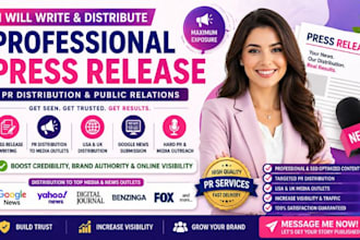write press release, PR distribution, public relations submit press release, pr