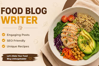 write food blog food article food recipe  food content and menu creation