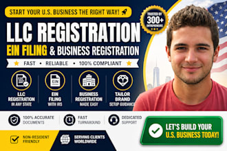 do USA llc registration, ein filing and business registration for you