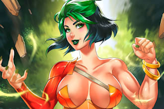 draw erotic nsfw character design or anime for comic art