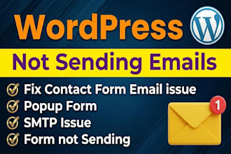 fix wordpress email issues including SMTP, contact form, gmail config and popups
