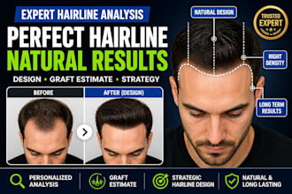 analyze your hair transplant and design a natural hairline