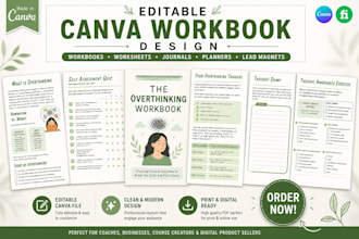design a PDF lead magnet, canva ebook, or fillable PDF