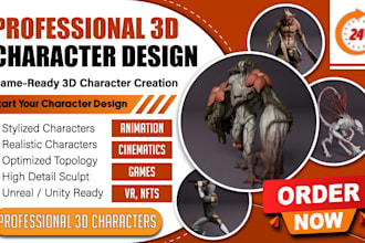 create 3d character design sculpting chibi concept art sci fi humanoids