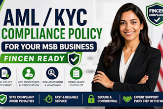 create aml kyc compliance policy for your msb USA fincen