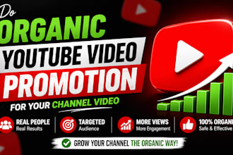 do organic youtube video promotion for your channel video