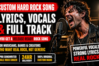 be your songwriter to create a custom hard rock song with male rock singer