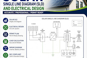 create solar sld electrical drawing and permit plan