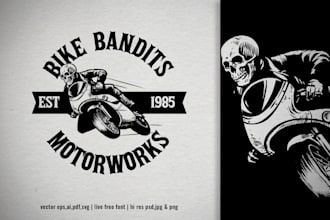 design amazing custom motorcycle, bike logo