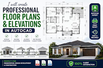 create  autocad floor plans and elevations for your house or building