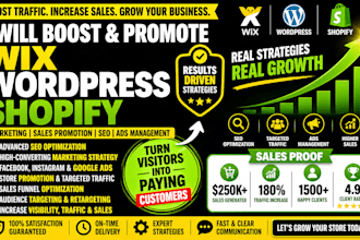 boost wix wordpress shopify store marketing sales promotion seo ads manager
