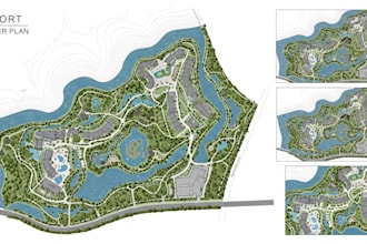 design professional resort site plans, and landscape maps design