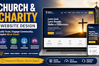 design non profit, charity website and church website