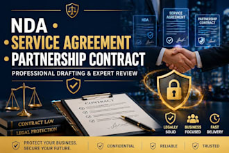 draft and review nda, service agreement, partnership contract professionally