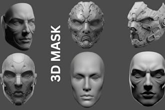 design 3d masks, helmets, anime masks with stl for 3d printing