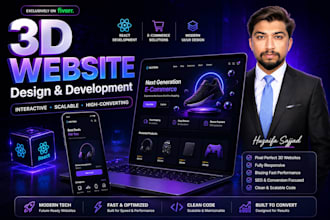 design a 3d interactive website with animations