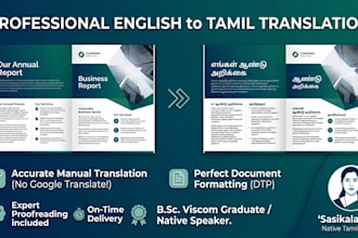 provide professional english to tamil translation
