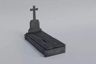 create 3d grave, tombstone, and memorial design
