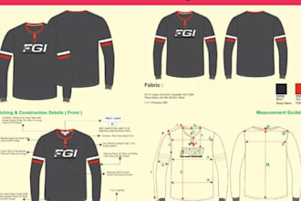 do tech pack creation for footwears, gym wear, sport wear and street wear