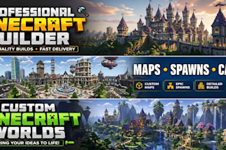 build custom minecraft map city castle spawn world as professional builder