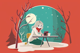 create an vector flat illustration people corporate art