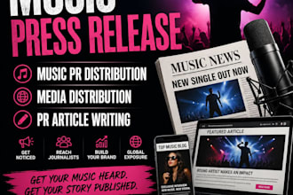 music press release music pr distribution media distribution pr article writing