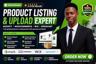 do shopify product listing and upload products for woocommerce wix opencart