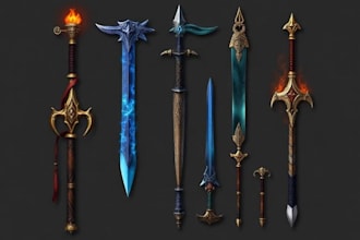 draw custom dnd weapons, magic items, and fantasy equipment