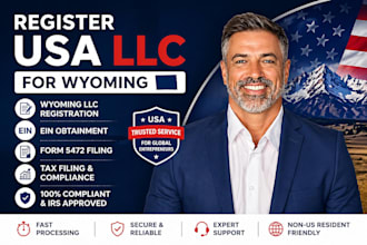 register USA llc for wyoming  ein  form 5472 file tax company registration