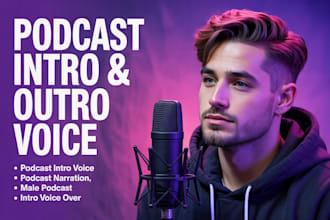 record deep male voice for podcast intro outro