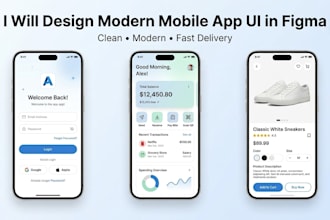 design mordern mobile app ui in figma