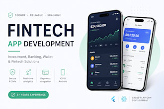 develop secure fintech, banking, investment wallet mobile app