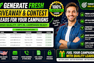 generate fresh sweeps take leads, p c h email or phone leads