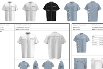 do tech pack creation for sleepwear, protective wear, garment and medical wear