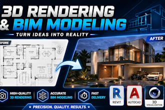 create photorealistic 3d product architectual rendering bim models real estate
