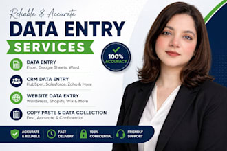 do spreadsheet data entry, CRM data entry and web data entry