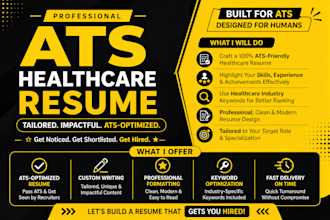 professional ats healthcare resume nursing rn doctor medical