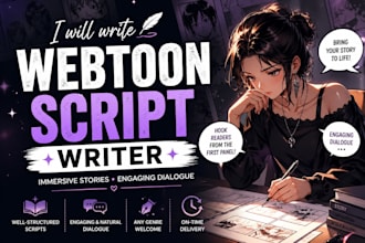 write immersive webtoon or comic scripts with engaging dialogue