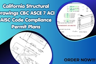 california structural drawings cbc asce 7 aci aisc code compliance permit plans