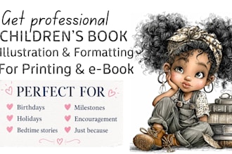 create whimsical children book illustration, editing and kids storybook art