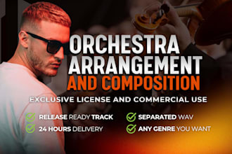 compose cinematic orchestra arrangement for background music