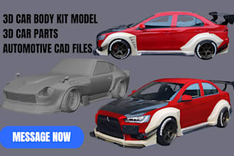 3d car widebody kit model 3d car part automotive cad model stl for 3d printing