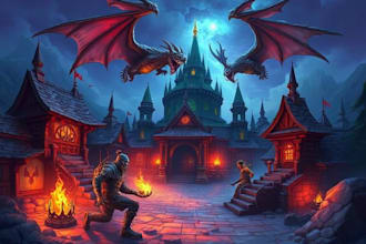 create warcraft fantasy dungeons and dragons illustration