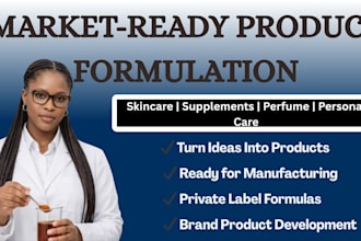 develop a market ready cosmetic supplement or personal care product